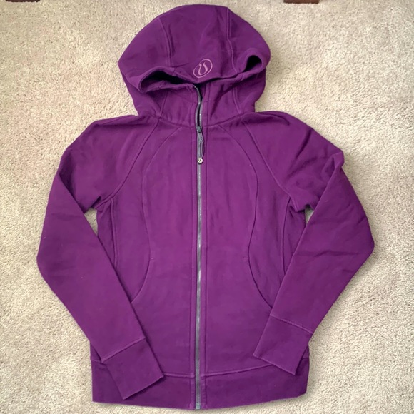 Women’s purple Lululemon scuba hooded zip-up sweatshirt size 8 - Picture 1 of 5